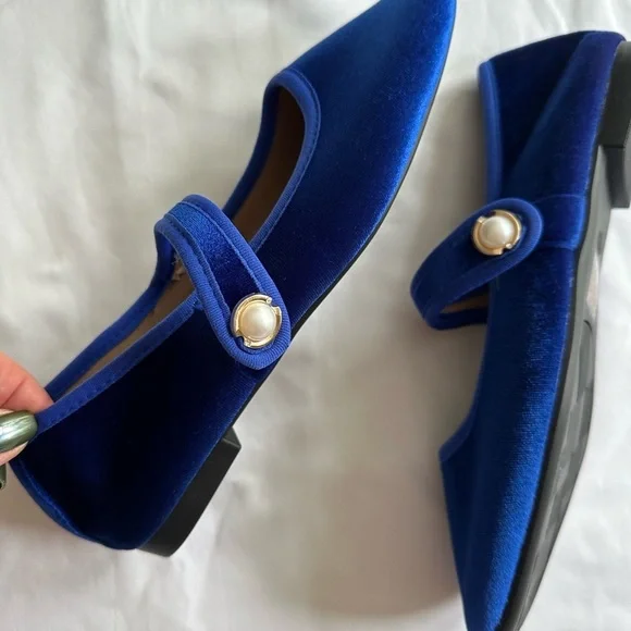 VELVET BALLET FLATS - Picture 2 of 7